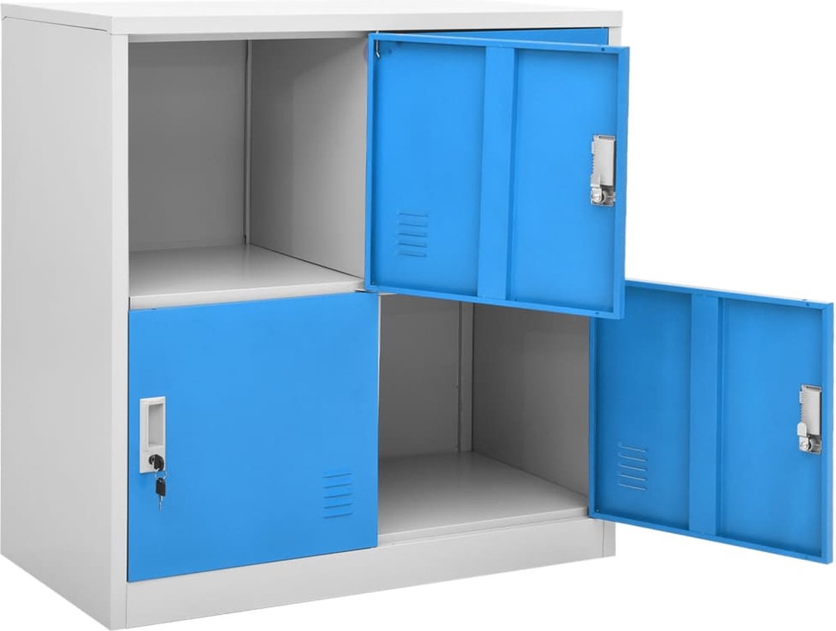 Vidaxl Lockerkasten 5 St 90x45x92,5 Cm Staal Licht En - Blauw
