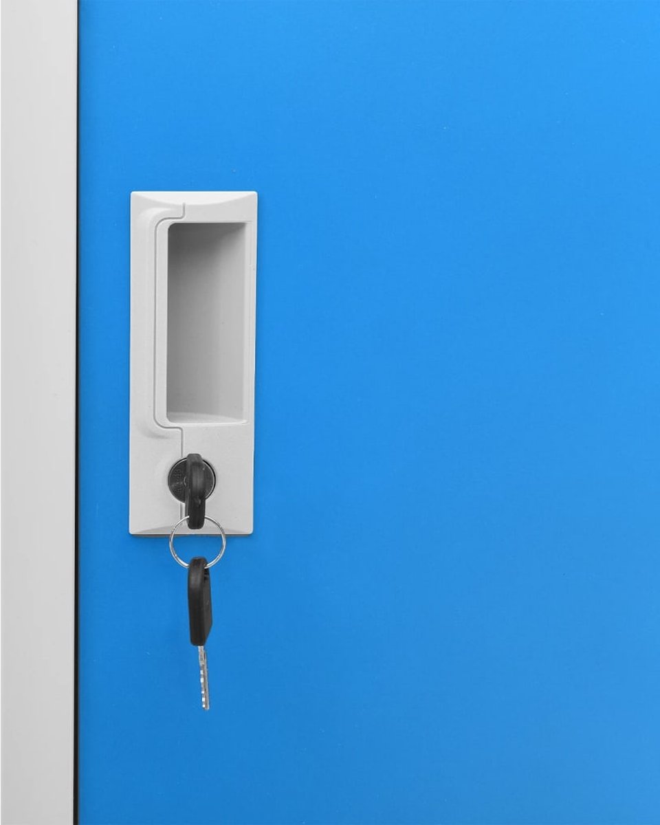 Vidaxl Lockerkasten 5 St 90x45x92,5 Cm Staal Licht En - Blauw