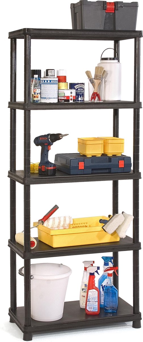 Keter Plus Shelf 80/5 - 5 Planken - 80x40x187 Cm - Zwart