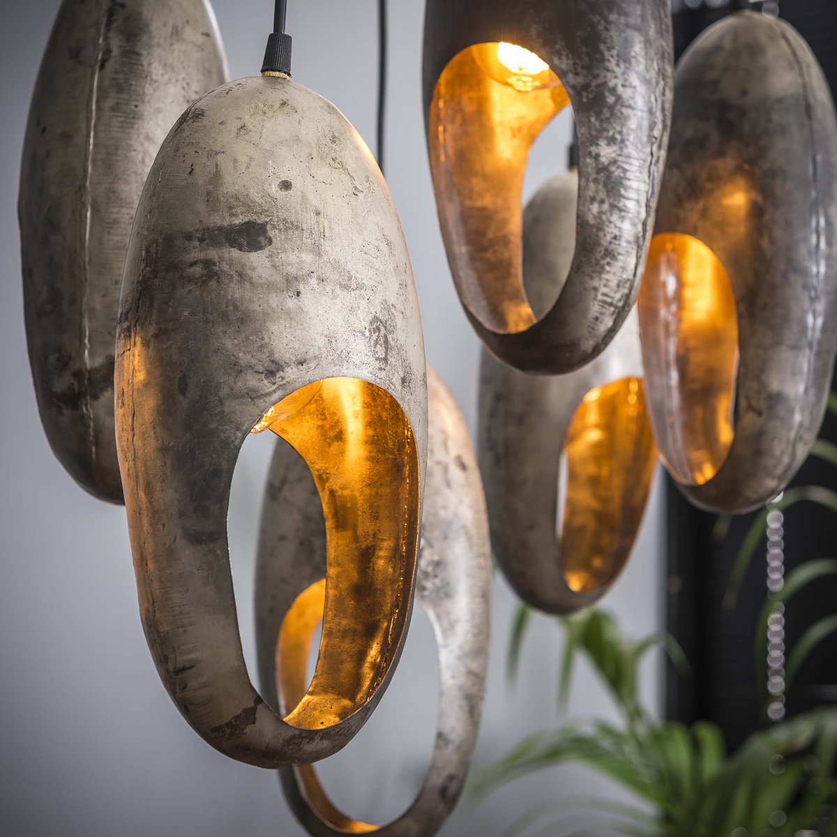 Hoyz - Hanglamp Open Oog Dubbel - 7 Lampen - Zilverkleurig - Silver