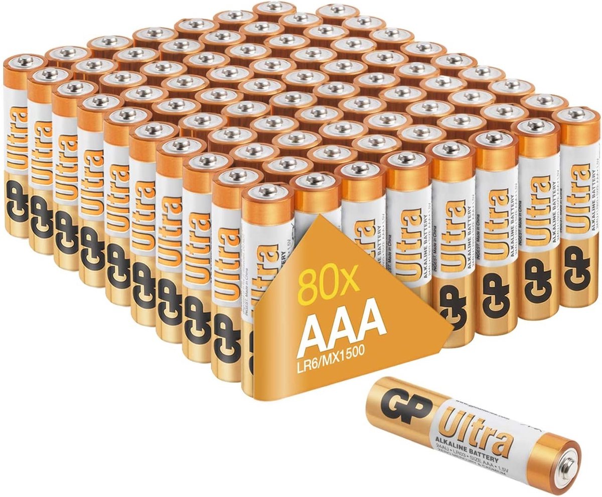 GP Ultra Alkaline Aaa Batterijen - Super Voordeelpak - 80 Stuks
