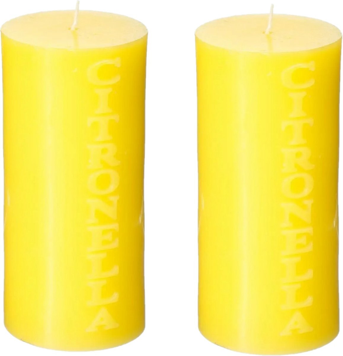 2x Stuks Antimuggen Citronella Stomp Kaarsen 64 Branduren - Geurkaarsen - Geel