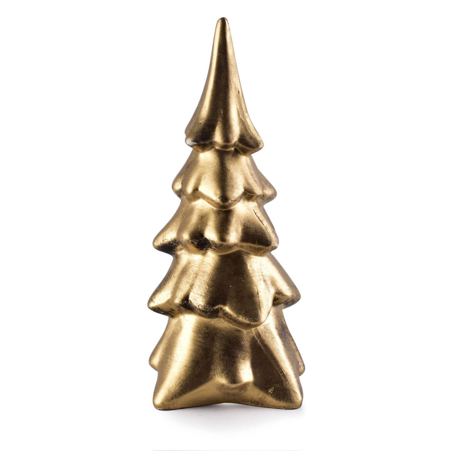 Casa Di Elturokleurige Keramische Kerstboom - H29 Cm - Goud