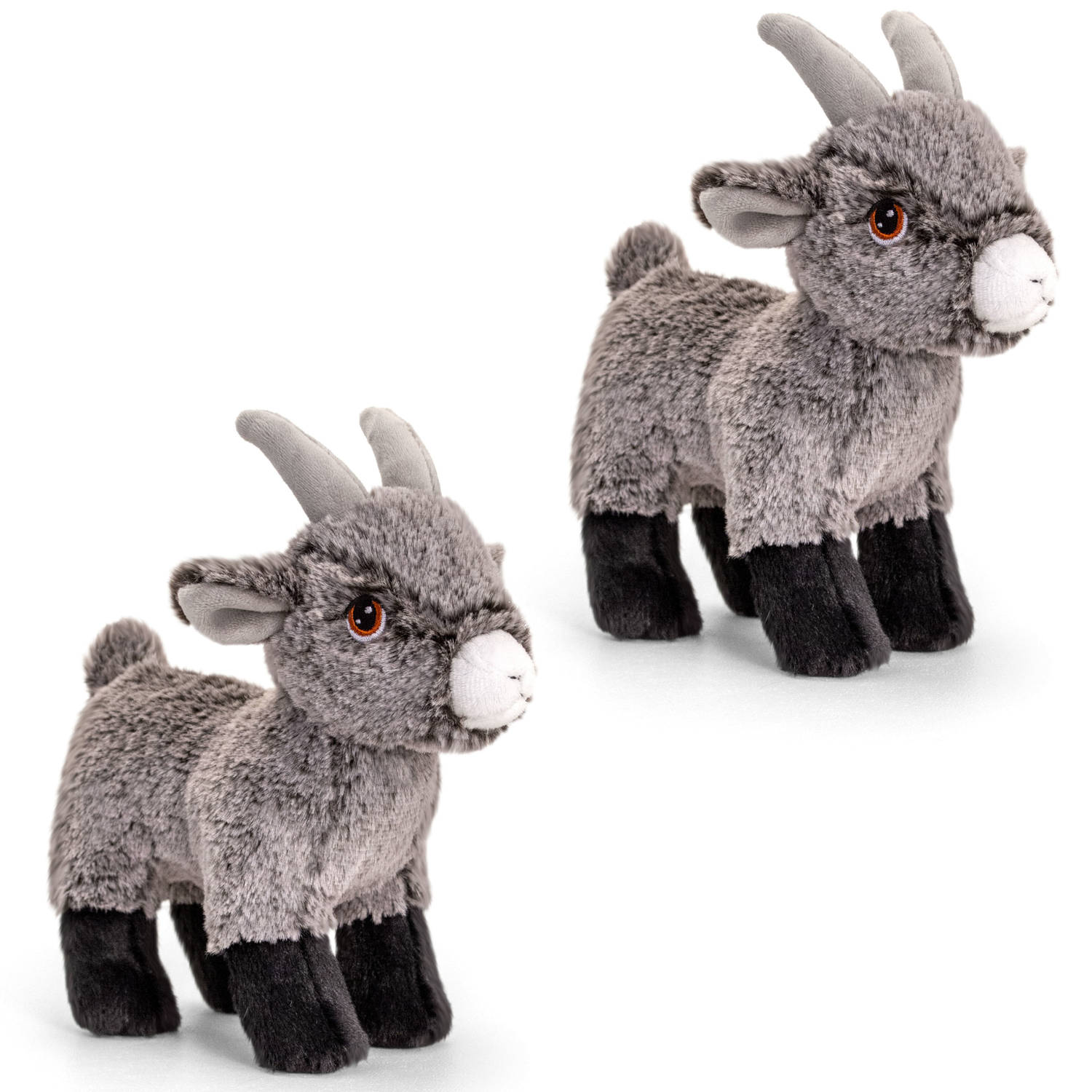 Keel Toys Setje Van 2x Knuffel Boerderij Dieren Geit/bok Van 20 Cm - Knuffel Boederijdieren