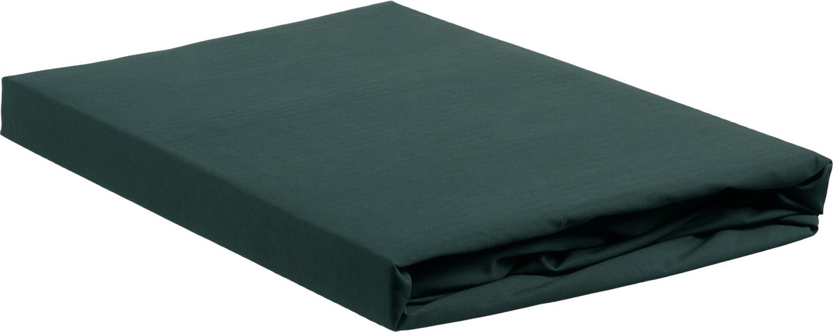 AMBIANTE Hoeslaken Katoen Dark Green-1-persoons (90x200 Cm) - Groen