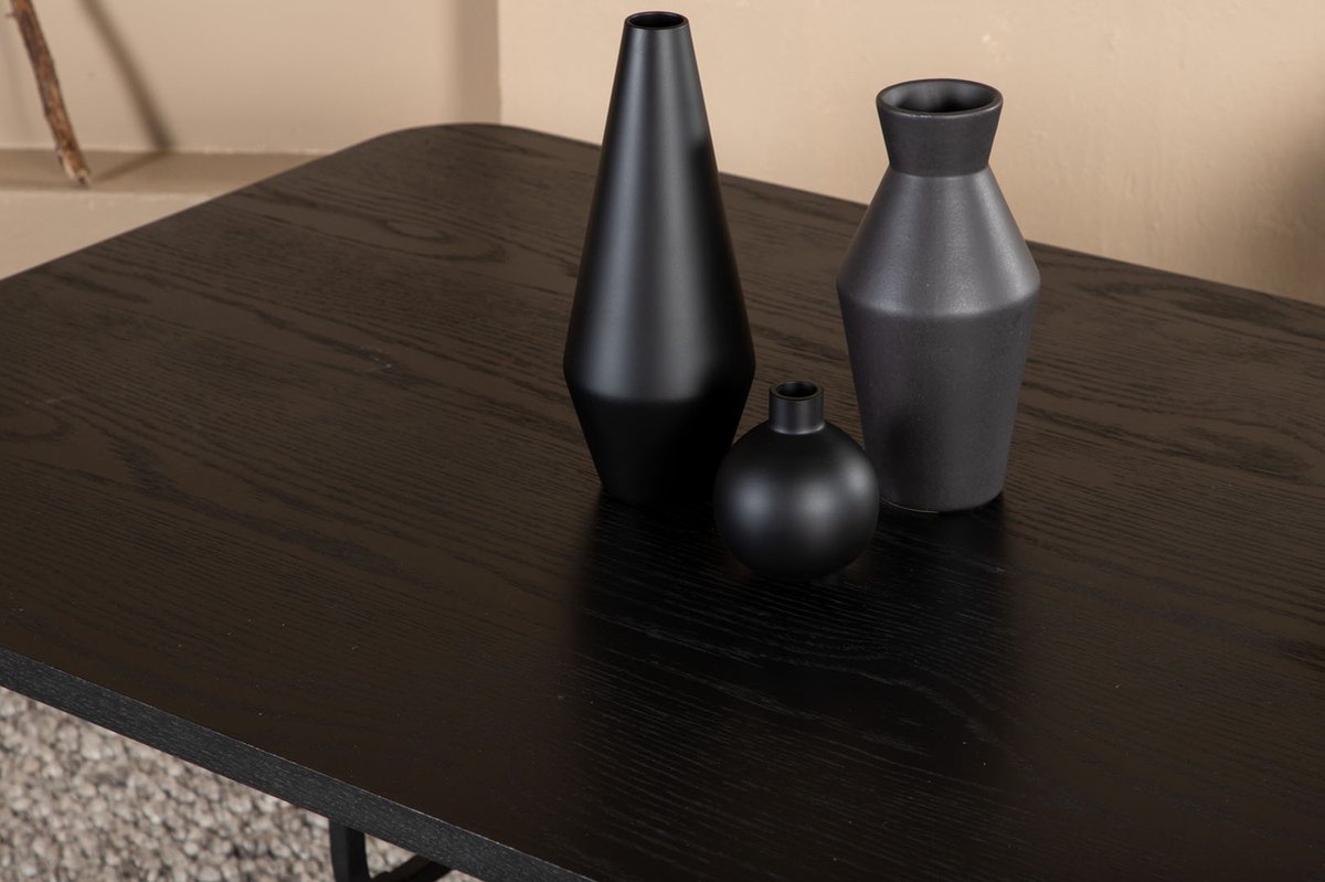 Uno Eetkamertafel 90x200cm Zwart.