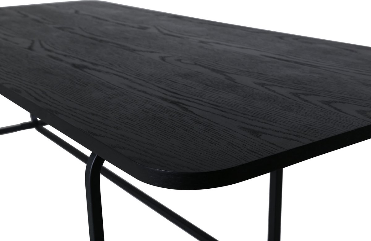 Uno Eetkamertafel 90x200cm Zwart.