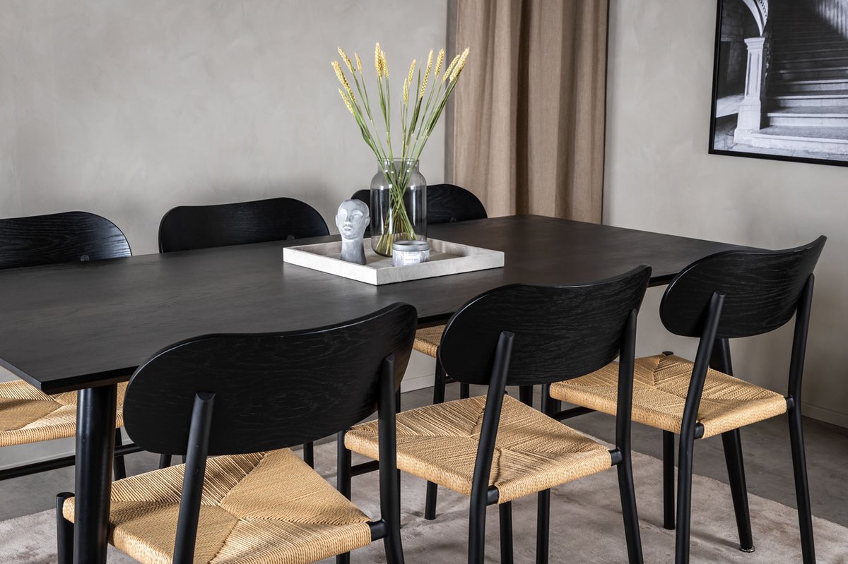 Dipp Eetkamertafel 90x180cm Zwart.