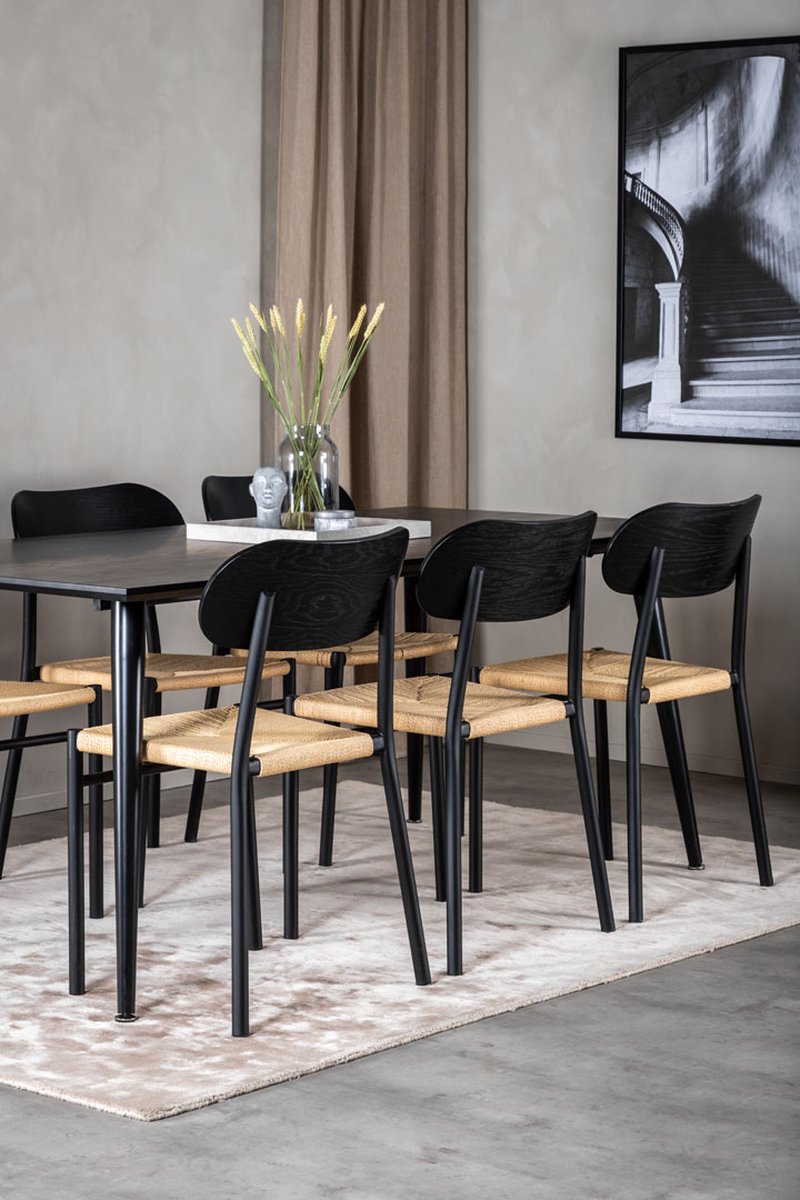 Dipp Eetkamertafel 90x180cm Zwart.