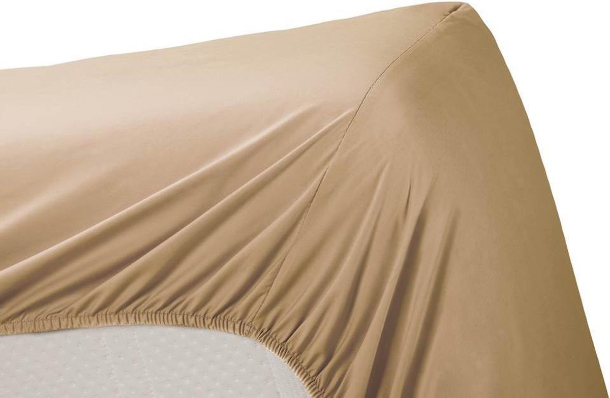 AMBIANTE Hoeslaken Katoen Khaki-1-persoons (80x200 Cm) - Beige