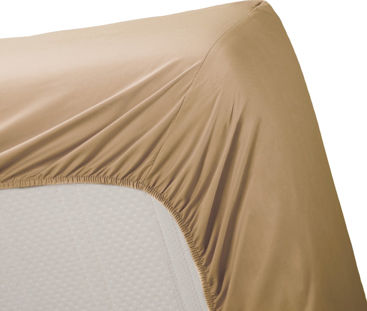 AMBIANTE Hoeslaken Katoen Khaki-1-persoons (80x200 Cm) - Beige