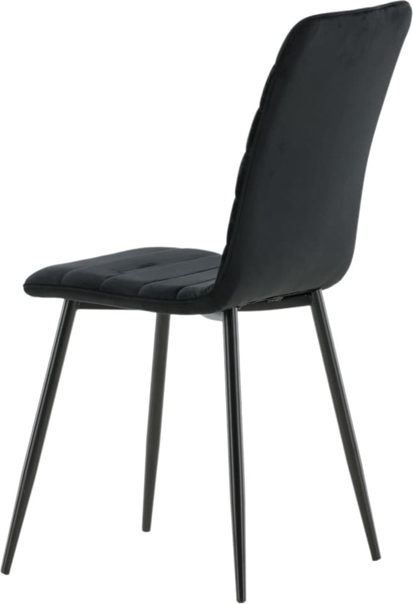 Windulyx Eetkamerstoel Velours. - Zwart
