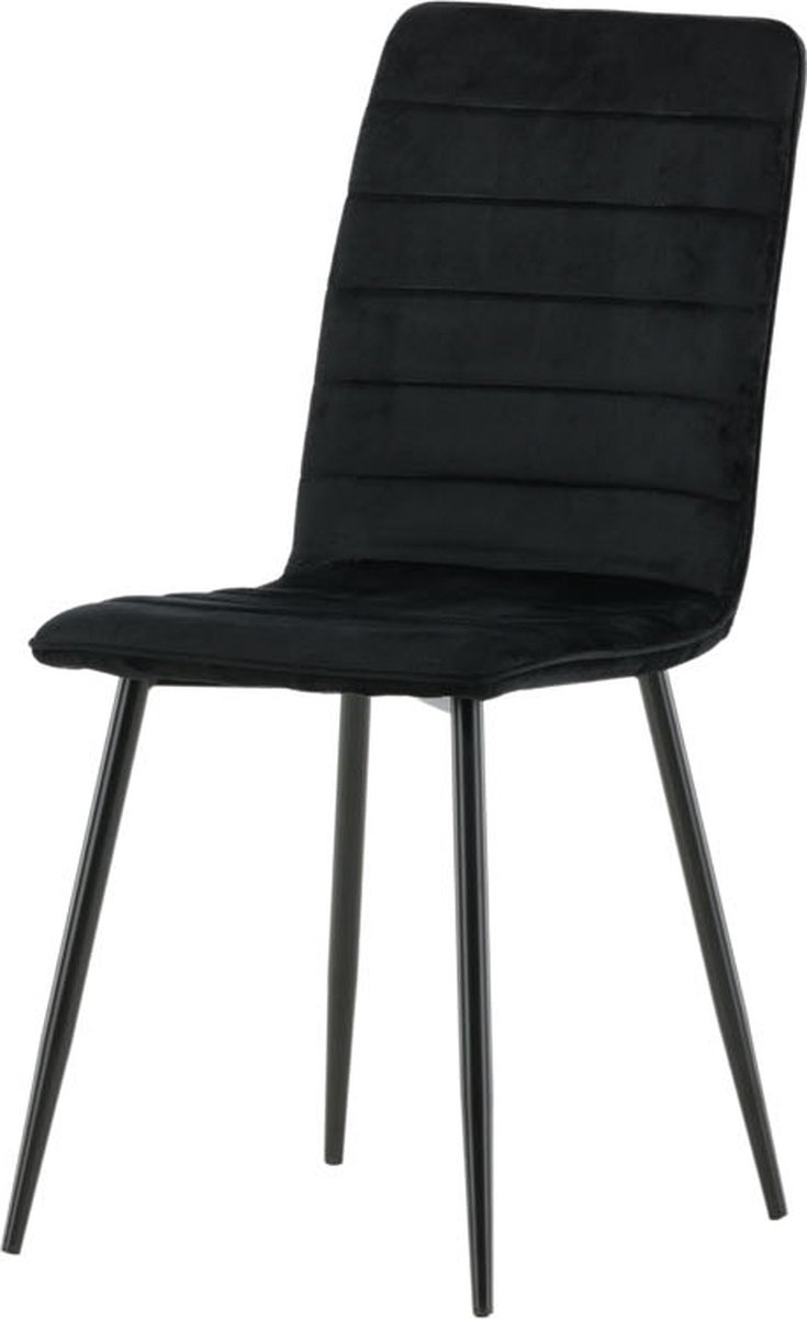 Windulyx Eetkamerstoel Velours. - Zwart