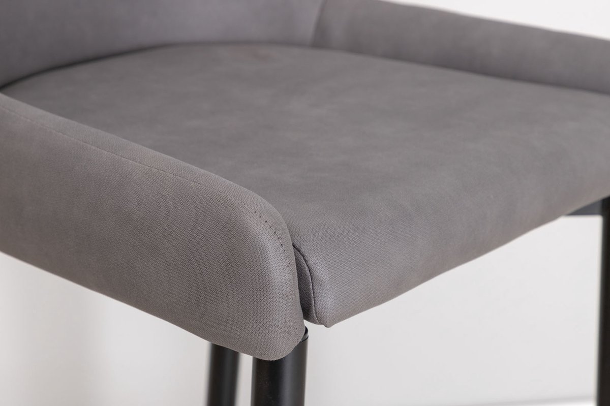 Plaza Barstoel Velours Grijs.