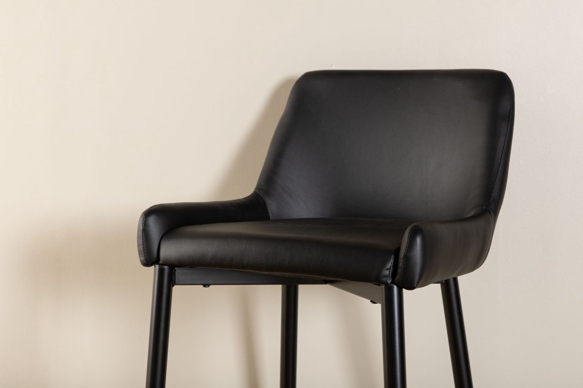 Plaza Barstoel Pu Kunstleer Zwart.