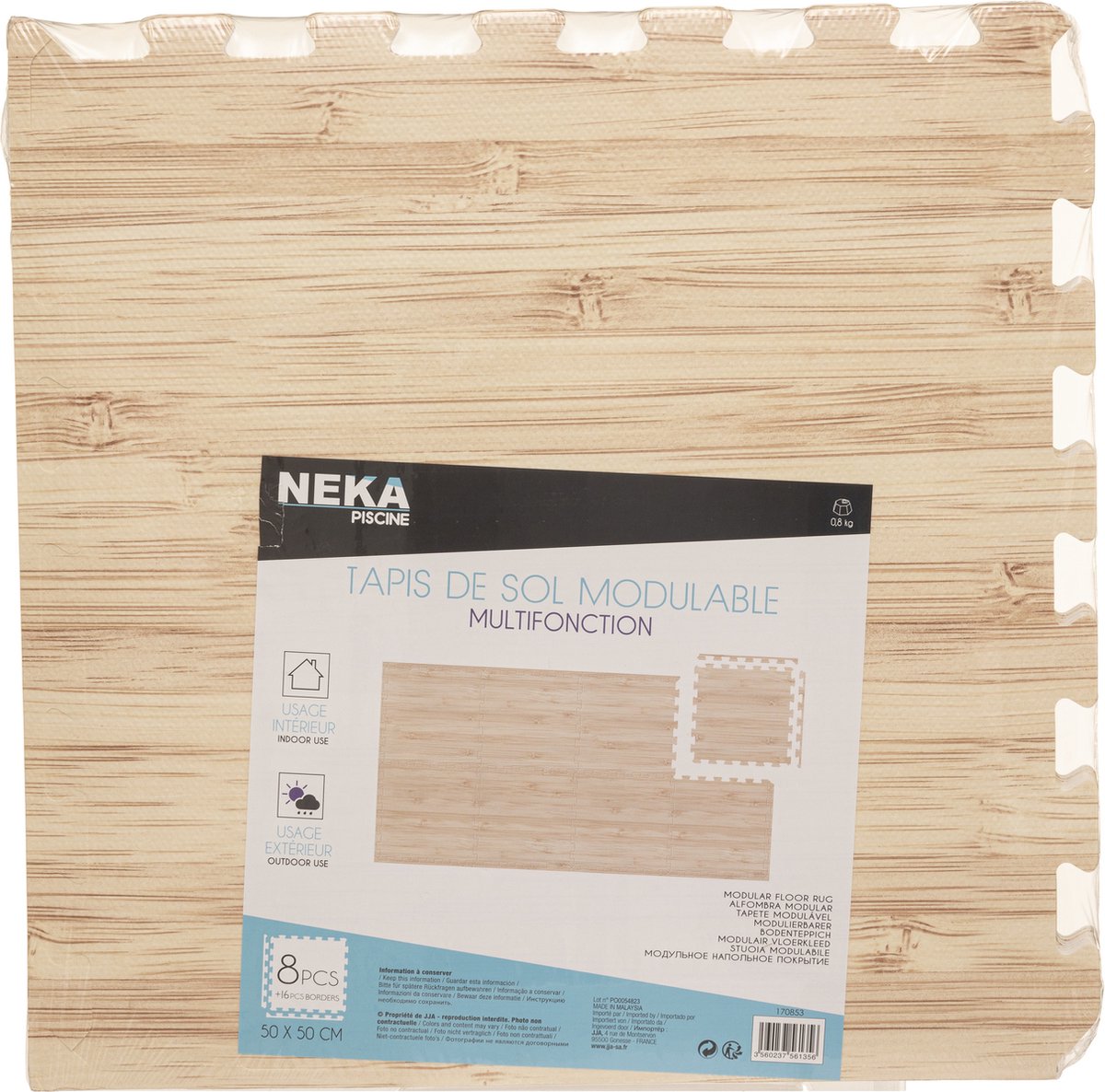 16x Stuks Foam Puzzelmat Zwembadtegels/fitnesstegels Hout 50 X 50 Cm - Speelkleden - Bruin
