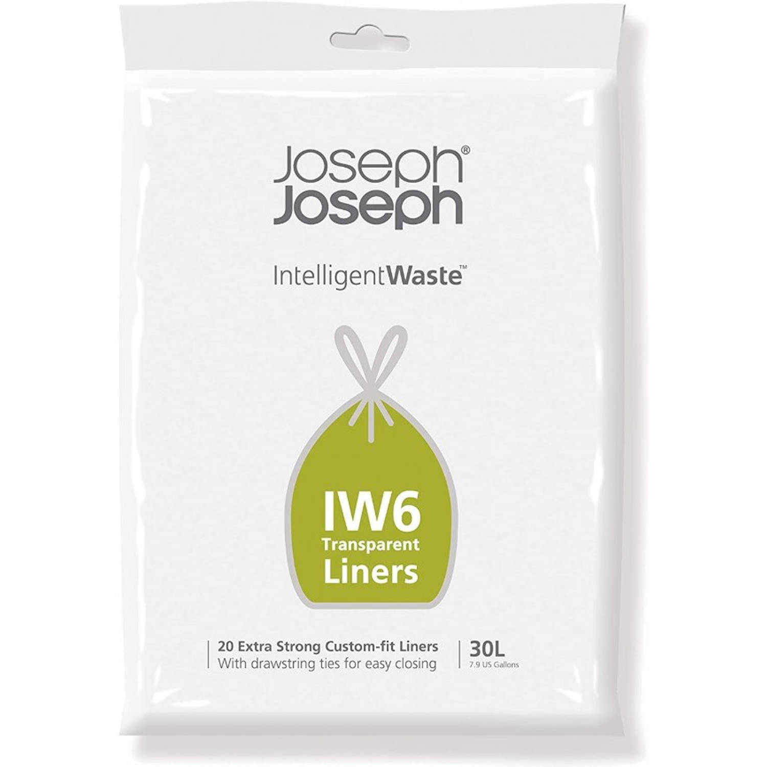 Joseph Joseph - Afvalzak, Iw6, Transparant, 30 L, 20 Stuks - Intelligent Waste