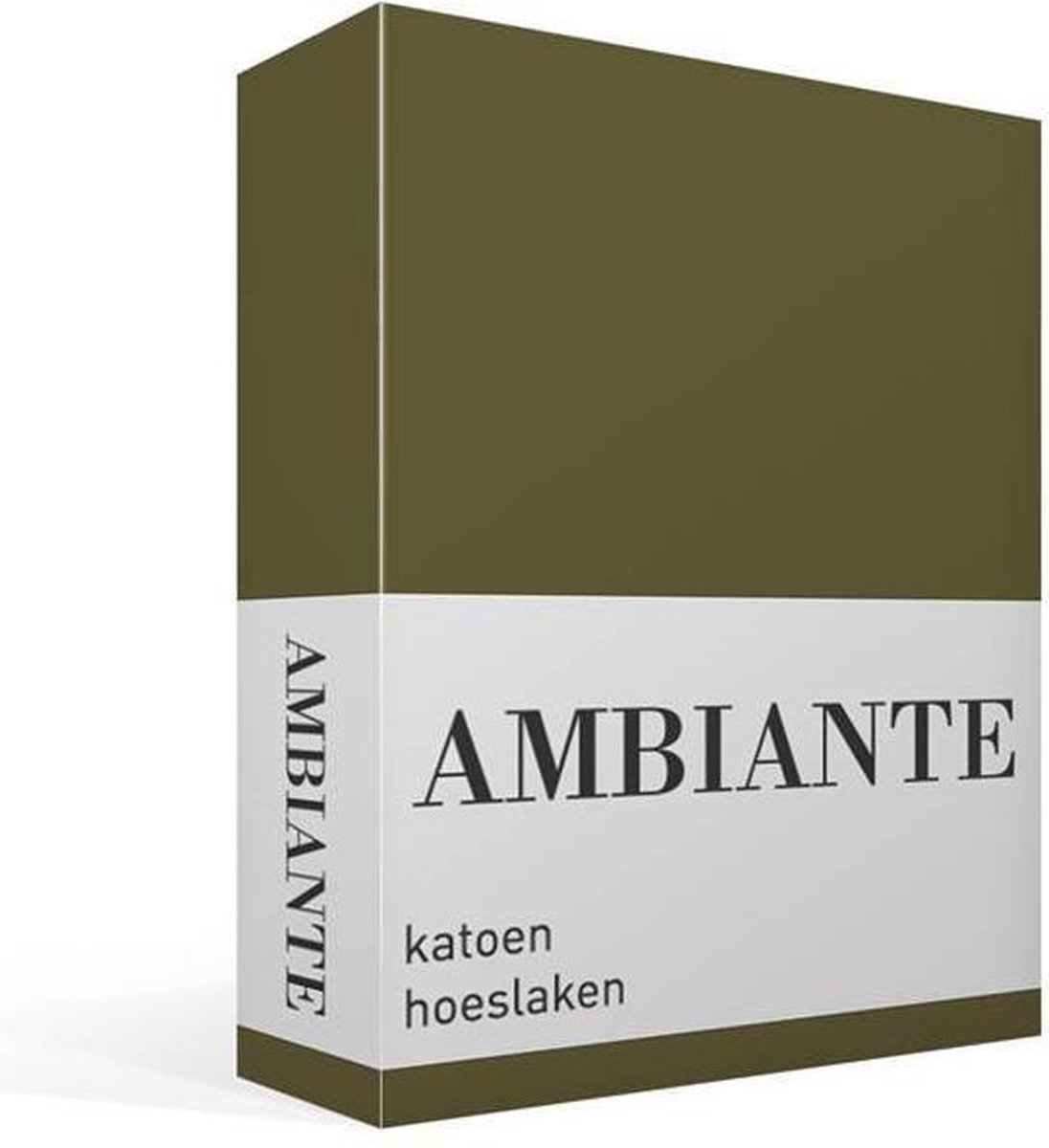 AMBIANTE Hoeslaken Katoen Olijf-1-persoons (90x210/220 Cm) - Groen