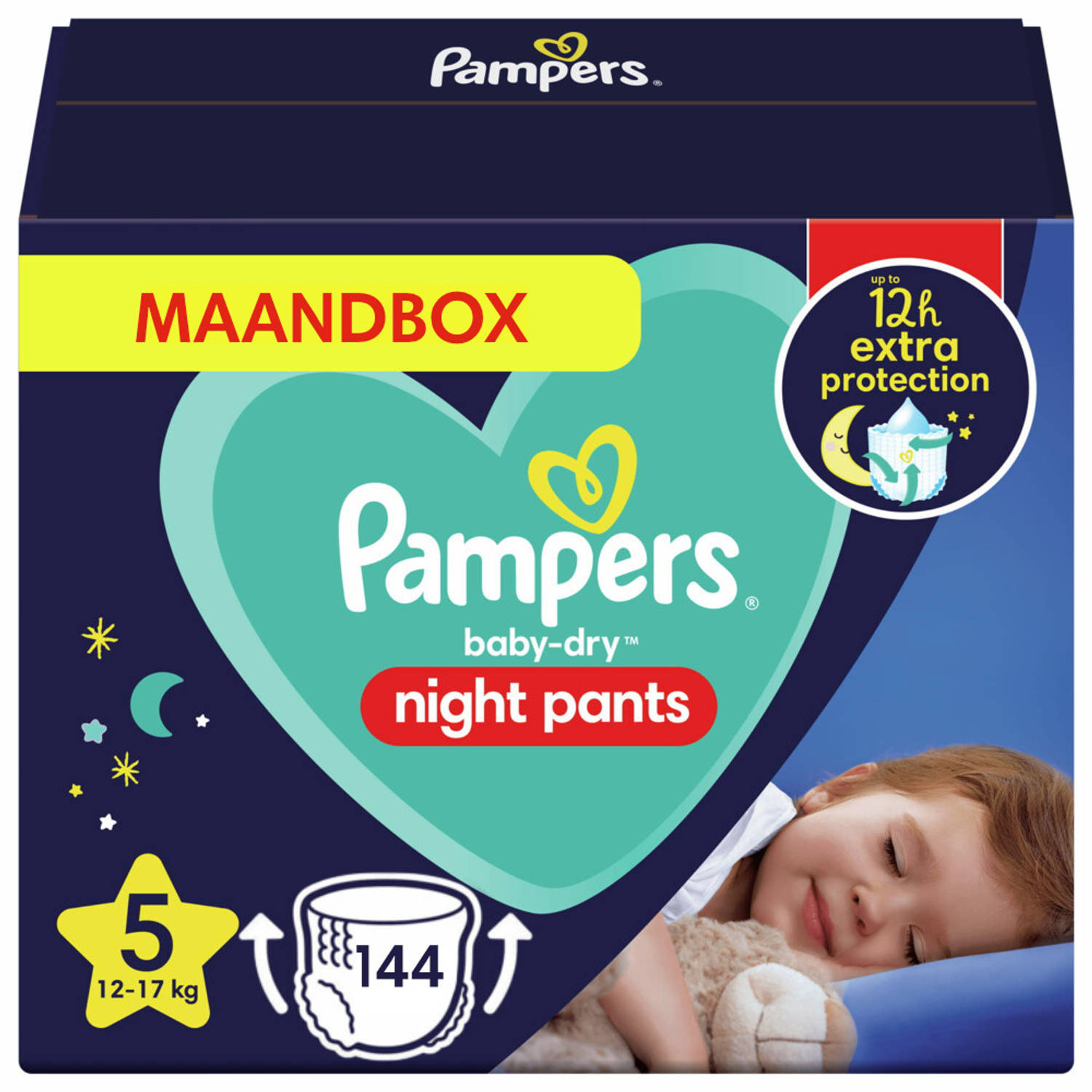 Pampers - Night Pants - Maat 5 - Maandbox - 144 Luierbroekjes