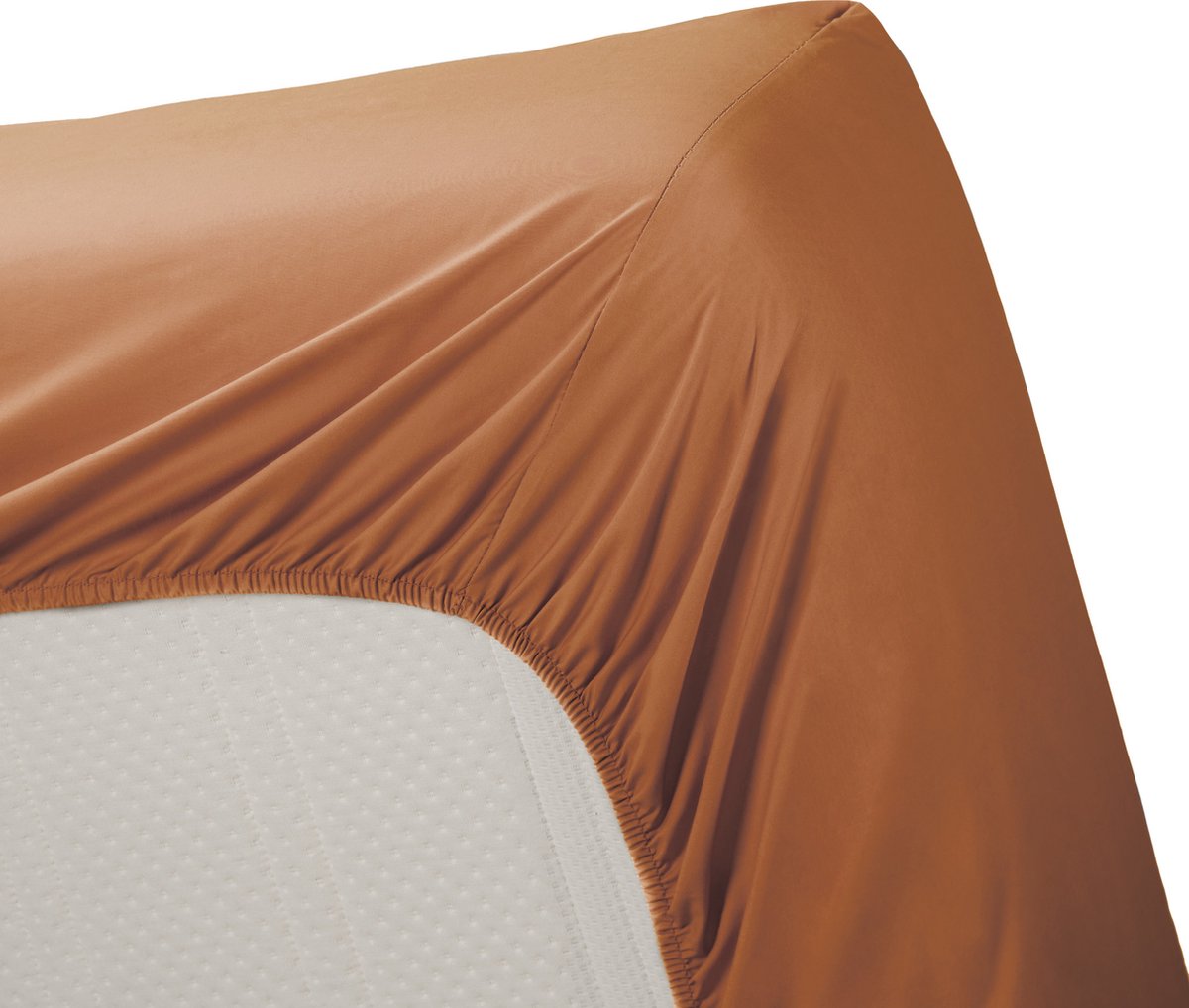 AMBIANTE Hoeslaken Katoen-1-persoons (90x210/220 Cm) - Oranje