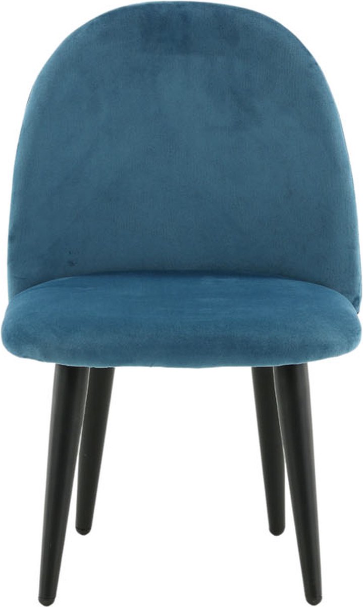 Velvet Eetkamerstoel Aan Kinderen Velours Blauw.