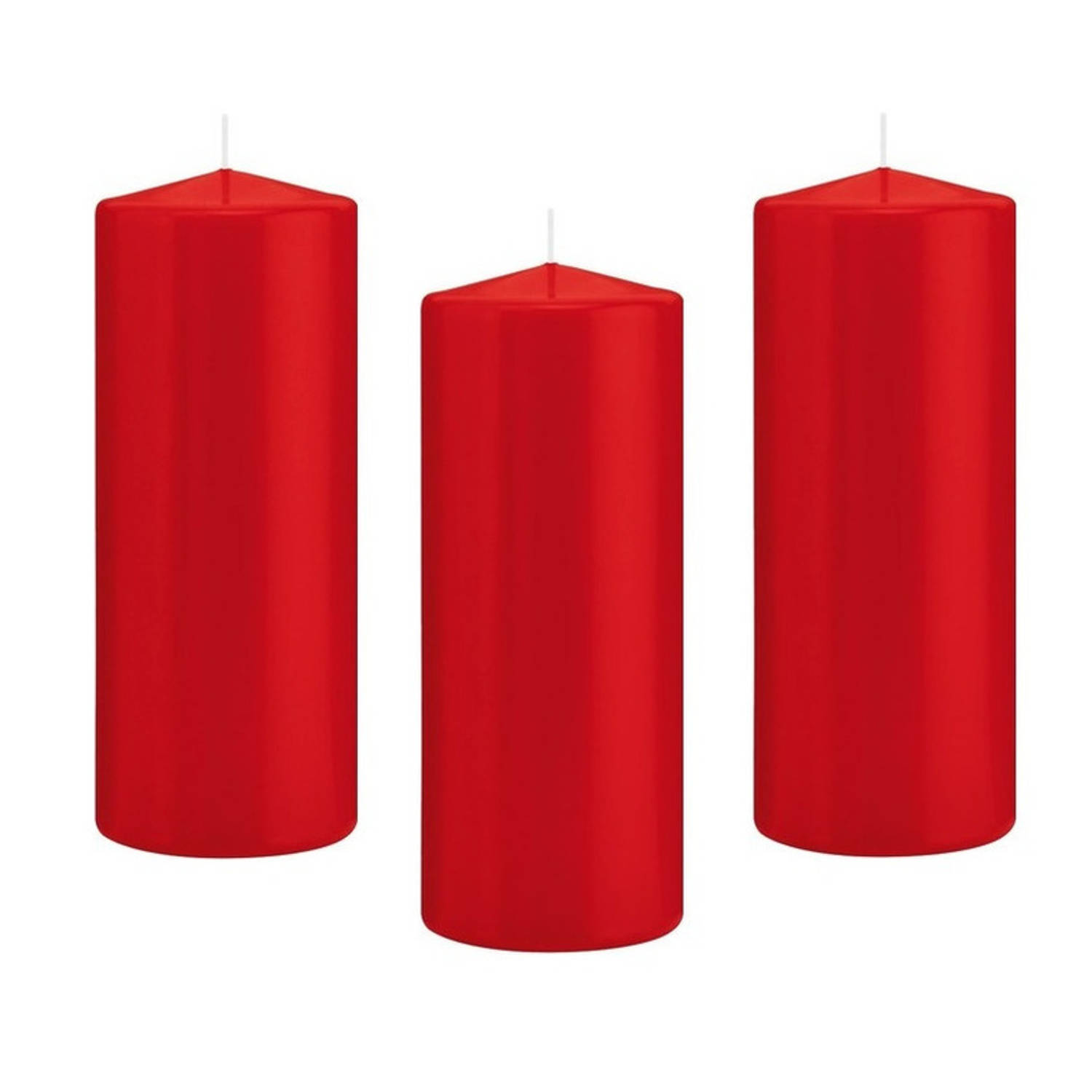 8x Kaarsen 8 X 20 Cm 119 Branduren Sfeerkaarsen - Stompkaarsen - Rood