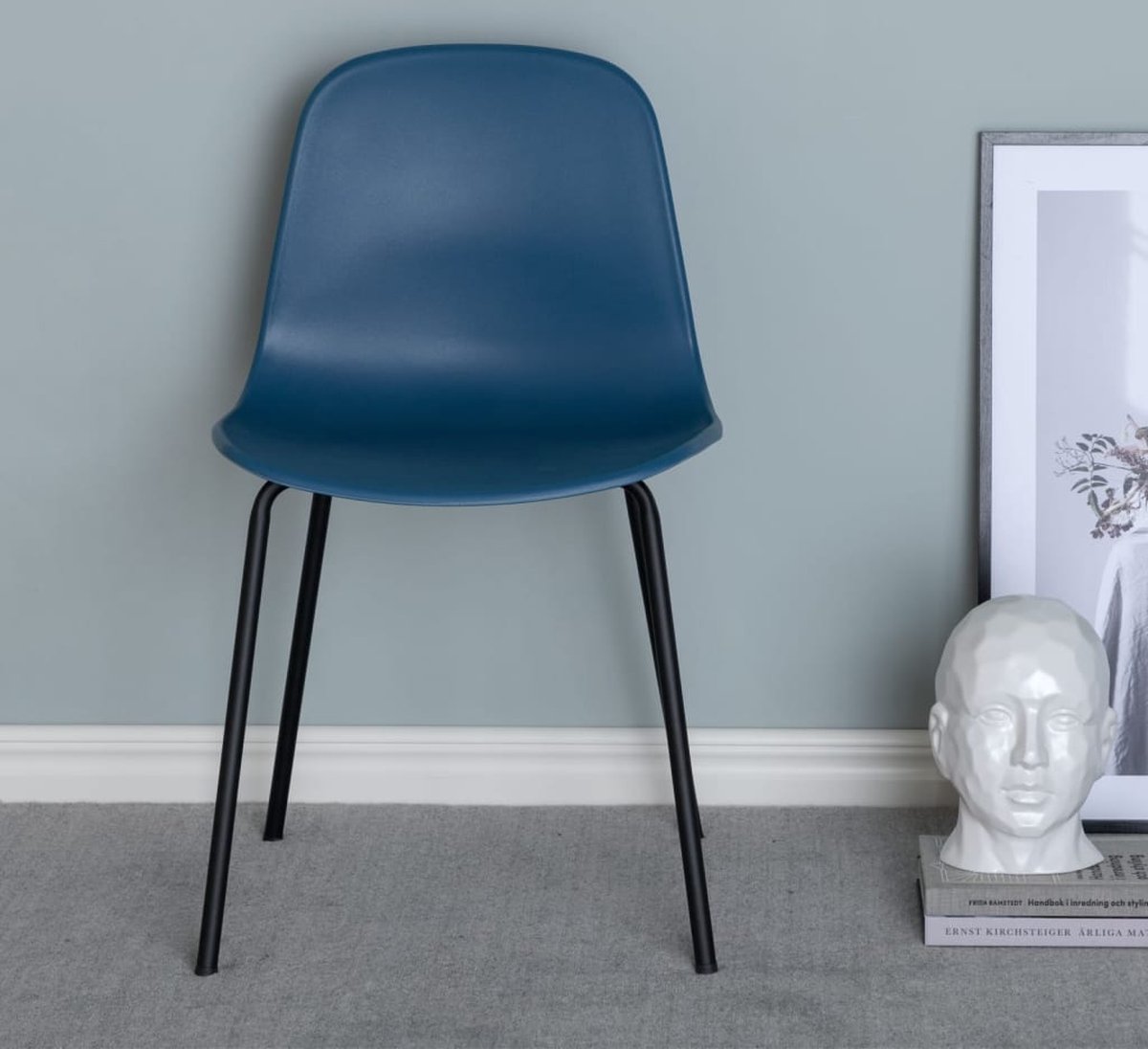 Artic Eetkamerstoel, Zwart. - Blauw