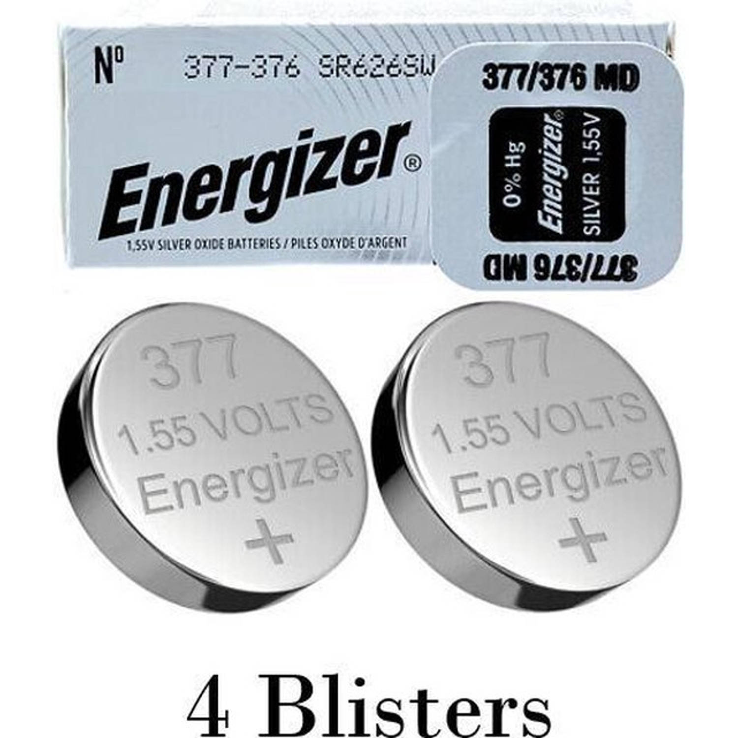 Energizer 4 Stuks (4 Blisters A 1 Stuk) 376/377 Md 1.55v Knoopcel Batterij