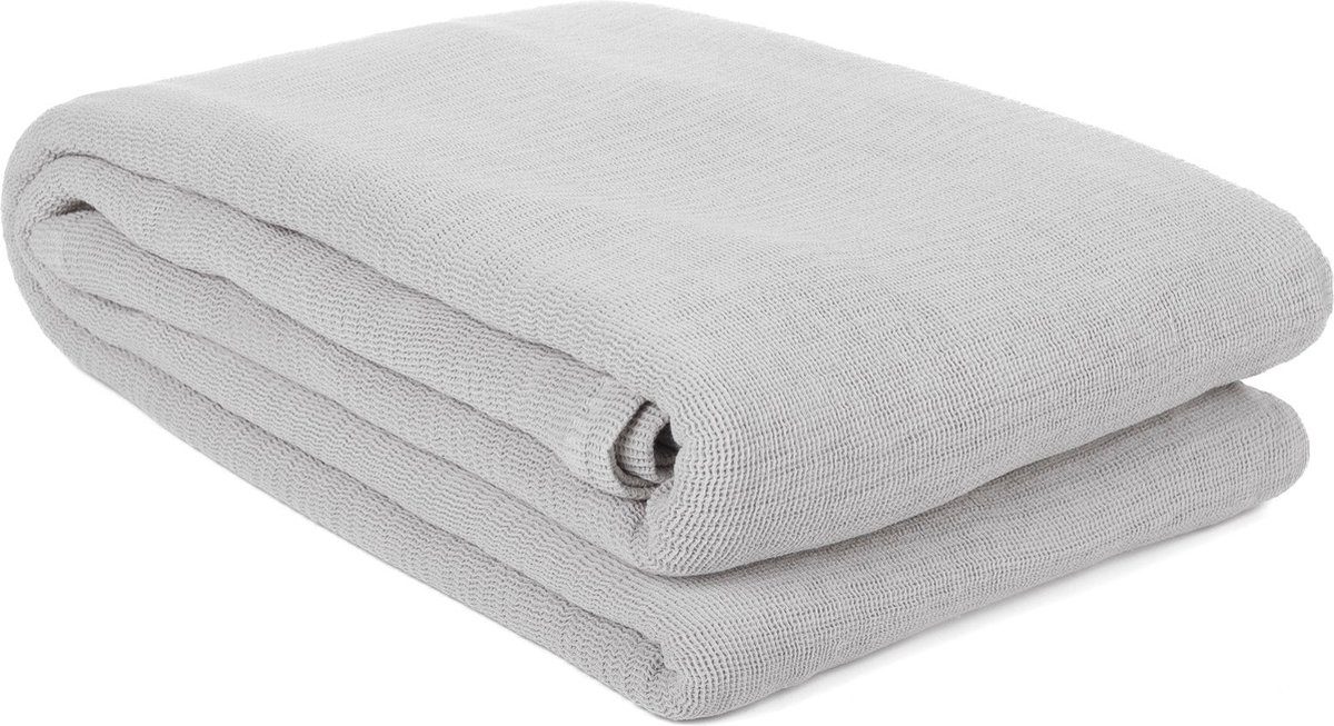 Yellow Katoen Plaid Ica - Vapor Grey 140x200cm - Grijs