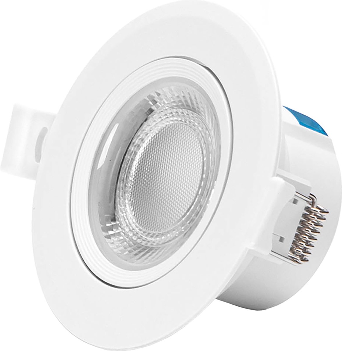 BES LED Led Spot - Inbouwspot - Aigi Lola - 7w - Warm Wit 3000k - Rond - Mat Wit - Aluminium