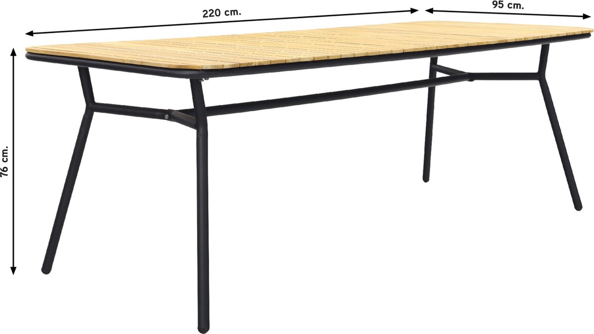 Hartman Sophie Studio Black/bella 220x95 Cm. - 7-delige Tuinset - Zwart