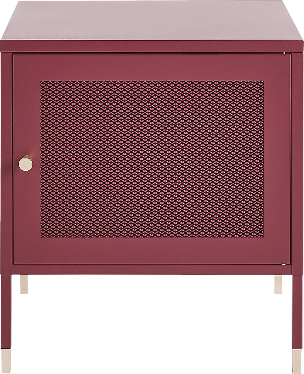 Beliani Ossett - Nachtkast--staal - Rood