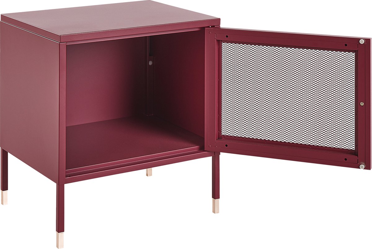 Beliani Ossett - Nachtkast--staal - Rood