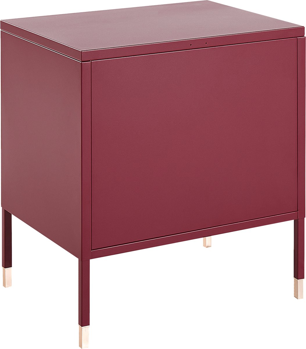 Beliani Ossett - Nachtkast--staal - Rood
