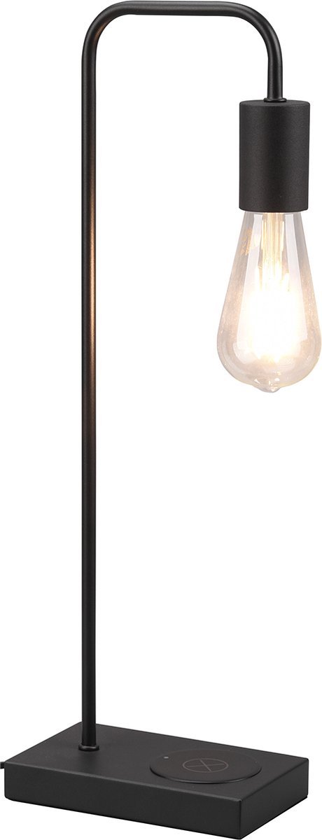 BES LED Led Tafellamp - Tafelverlichting - Trion Milaya - E27 Fitting - Rechthoek - Mat - Aluminium - Zwart