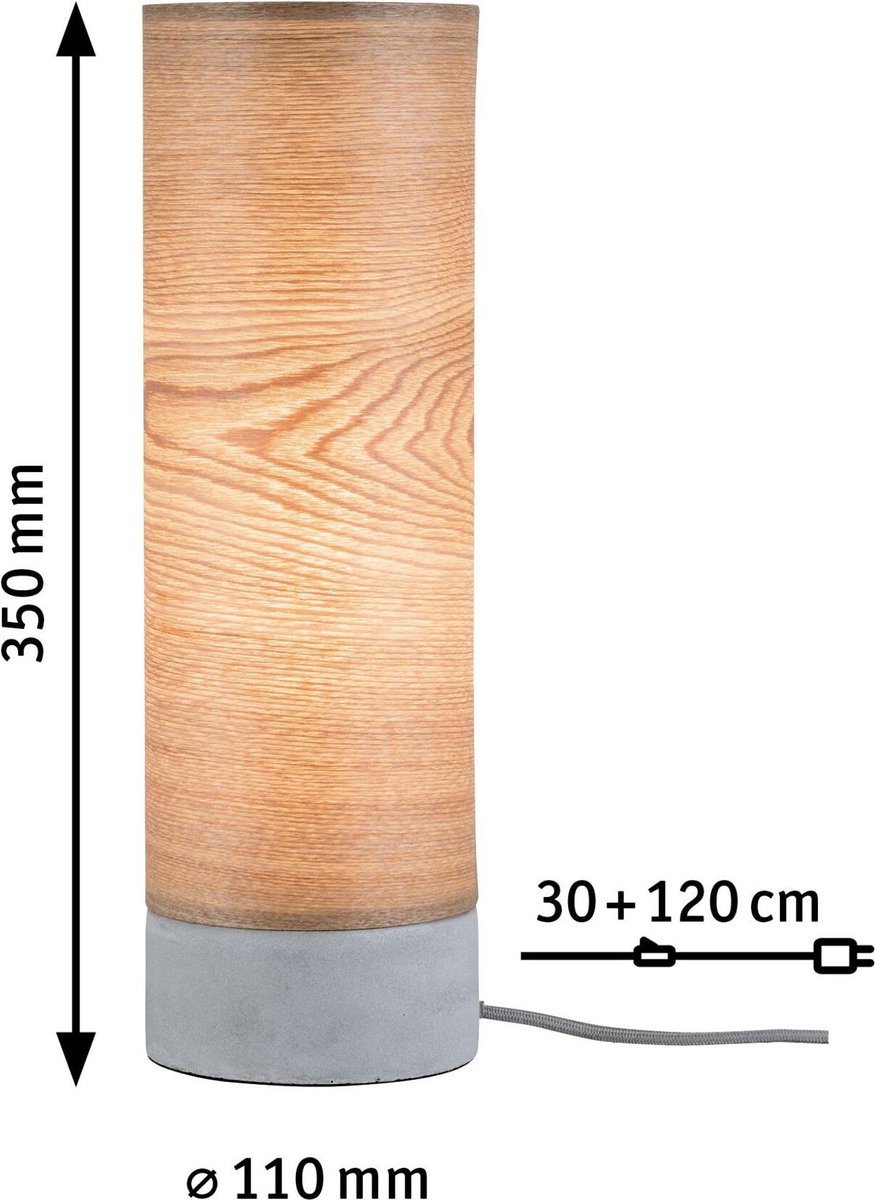 Paulmann Neordic Skadi 79664 Tafellamp LED E14 20 W Hout, Beton-grijs