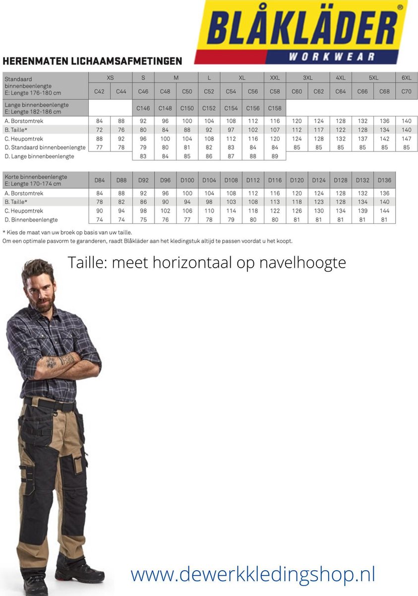 Blaklader Blåkläder 1079 Werkbroek voor schilder/stucadoor met 4-weg stretch - wit/donkergrijs - 52 (L)