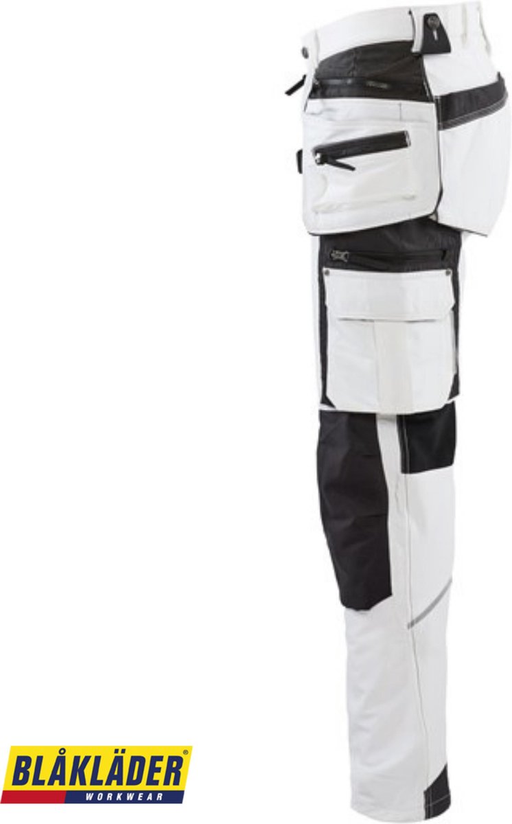Blaklader Blåkläder 1079 Werkbroek voor schilder/stucadoor met 4-weg stretch - wit/donkergrijs - 52 (L)