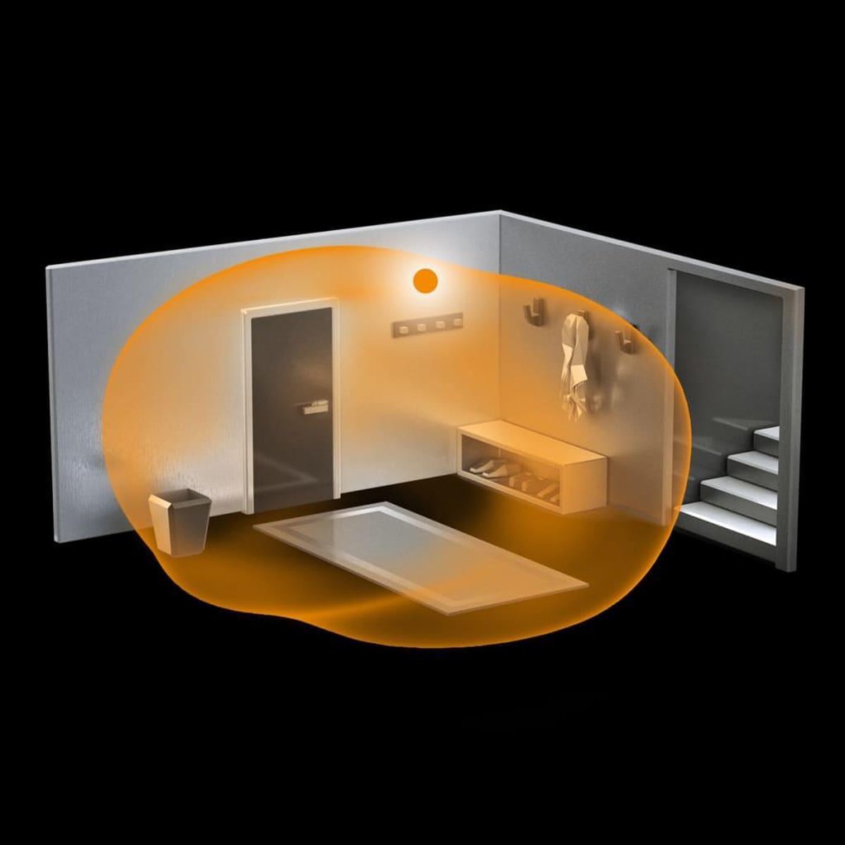 Steinel RS 14 L 731113 Plafondlamp met bewegingsmelder Spaarlamp E27 60 W - Wit