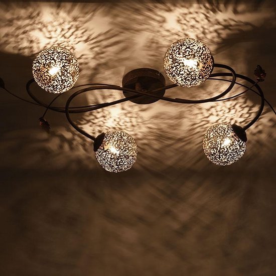 Paul Neuhaus GRETA 6395-48 Plafondlamp LED, Halogeen G9 160 W Roest, - Bruin