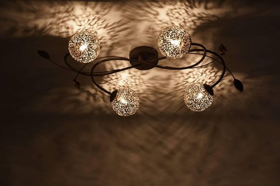 Paul Neuhaus GRETA 6395-48 Plafondlamp LED, Halogeen G9 160 W Roest, - Bruin