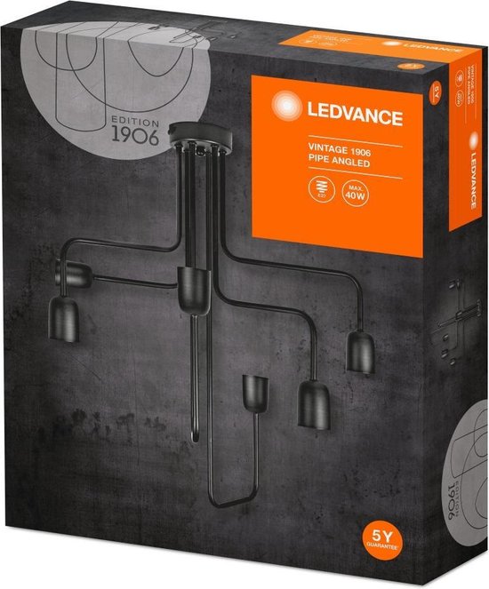 Ledvance Vintage 1906 Pipe 4058075217041 Plafondlamp LED E27 240 W (mat) - Zwart