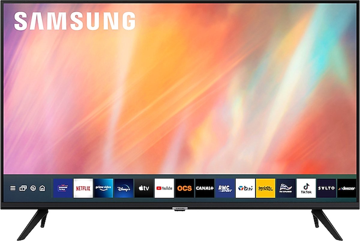 Samsung TV AU7025 Crystal UHD 138 cm 55” 4K Smart TV (2022) - Black, Black - Negro