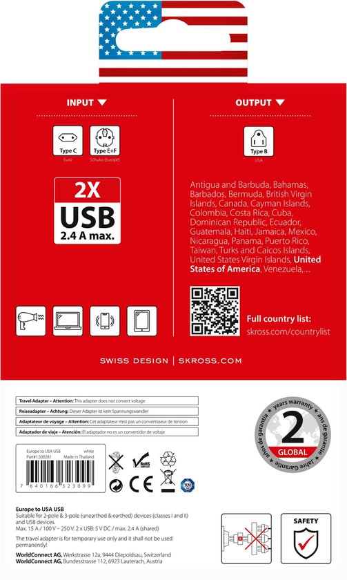 Skross 1500281 Reisstekker