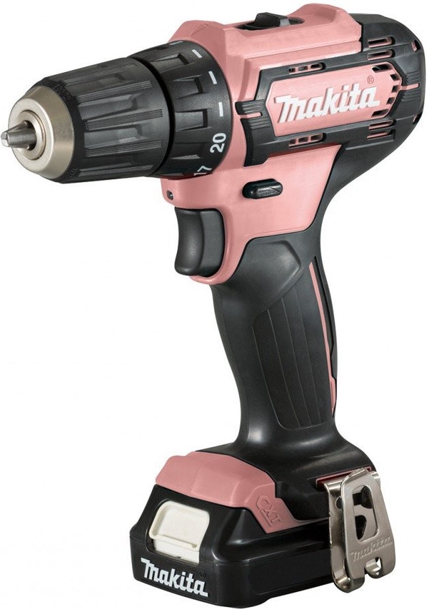 Makita HP333DSAP Klopboor-/schroefmachine Roze | 10,8v 1x 2.0Ah Li-ion schuifaccu