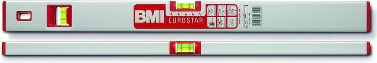 Bmi Eurostar 690080E Metalen waterpas 80 cm 0.5 mm/m