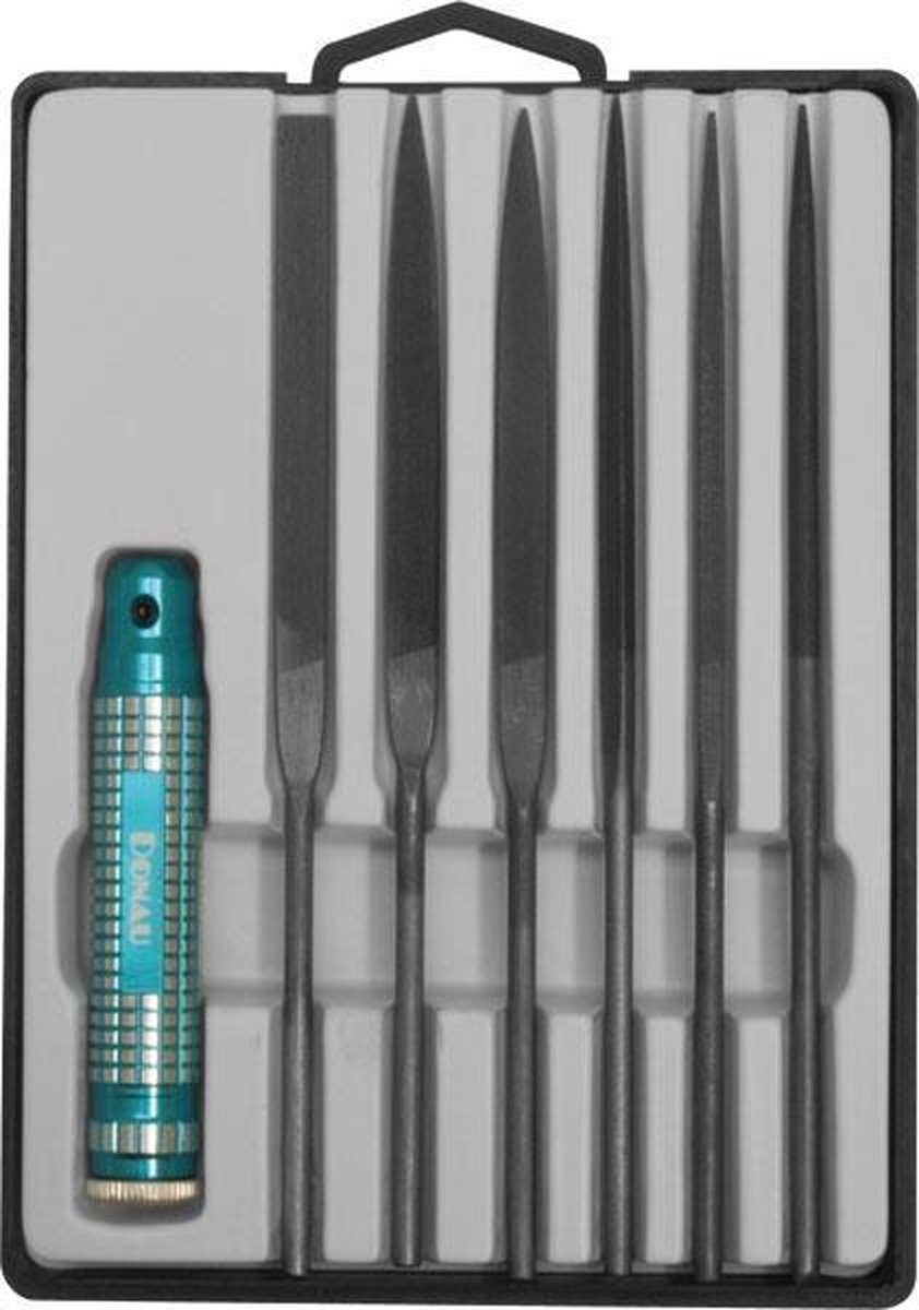 Donau Elektronik Profiline Needle Files Set 7 stuks met metalen houder M60 160 mm 1 stuk(s)