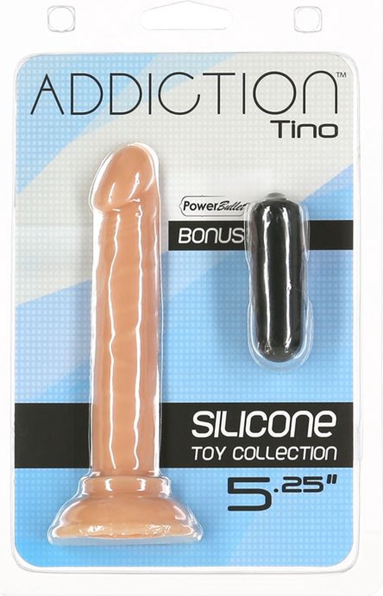 Addiction - Tino Siliconen Dildo - 13 cm - Beige