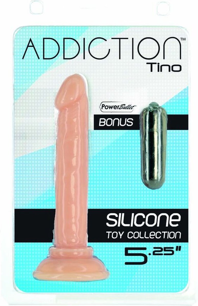 Addiction - Tino Siliconen Dildo - 13 cm - Beige