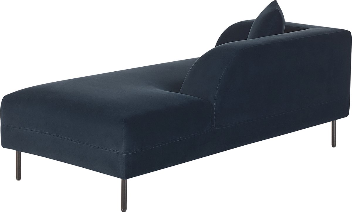 Beliani Le Crau - Chaise Longue--fluweel - Blauw